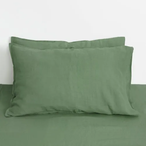 Vista 33 de Linen World - Juego de 2 fundas de almohada de lino francés, fundas de almohada que absorben la humedad lavadas a la piedra