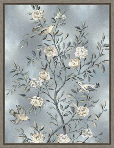 Vista 18 de Amanti Art Lienzo enmarcado para pared, 24 x 18 pulgadas, chinoiserie en plata III por Renee Campbell, lienzo enmarcado para pared, obras de arte