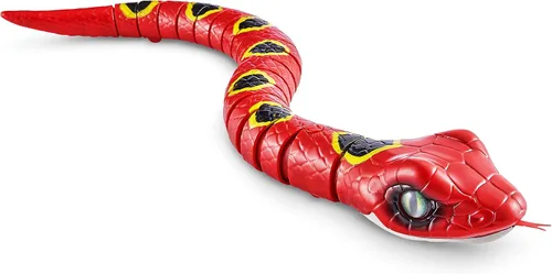 Vista 5 de Robo Alive Slithering Snake Series 3 Red by ZURU - Juguete robótico de reptil iluminado con batería que se mueve (rojo), multicolor, 7150A