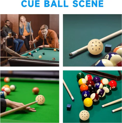 Vista 6 de GSE Billiard Training Cue Ball, AAA-Grade PRO Cup Standard Pool Cue Ball 2 puntos negros