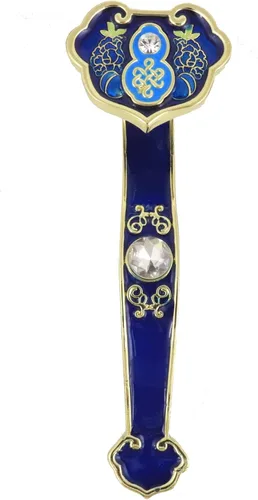Vista 2 de Feng Shui Wu Lou & Peach As You Wish Blue RuYi para la salud y la longevidad