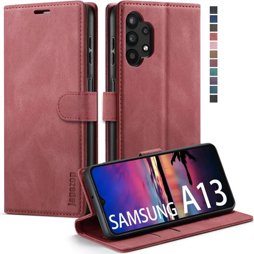 Vista 29 de Funda tipo cartera para Samsung Galaxy A12 con tarjetero [bloqueo RFID] atril magnético, funda de cuero con tapa para Samsung Galaxy A12 (negro)