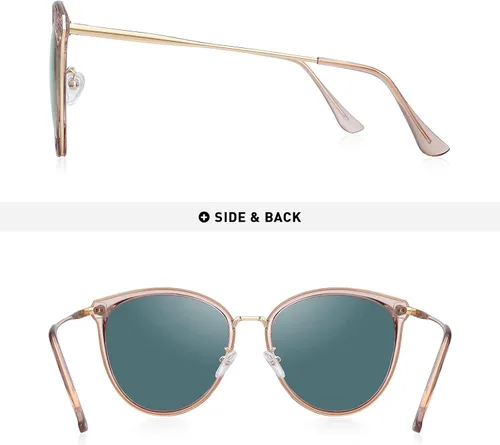 Vista 4 de Gafas de sol polarizadas vintage con ojo de gato para mujer, gafas de sol clásicas de gran