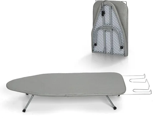 Vista 9 de Tabla de Planchar Pequeña Plegable, BlissBoard Tabla de Planchar de Mesa con Cubierta y Almohadilla, Marco de Metal Mesa de Planchar Mini de Negro