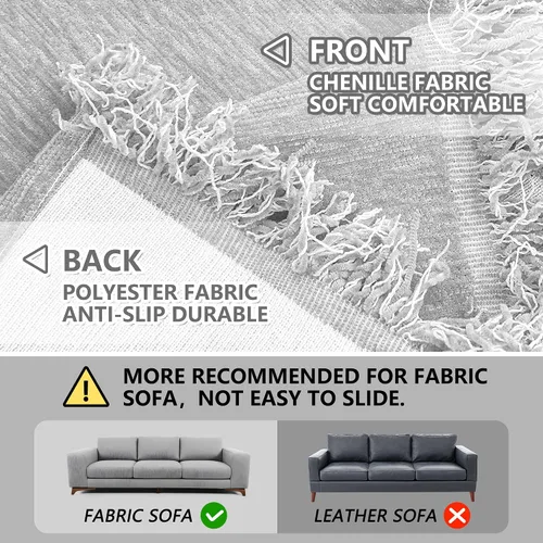 Vista 4 de MEETSKY Funda para Sofá Seccional en Forma de L, Fundas para Sofá, Protector de Sofá, Funda Protectora Lavable, Fundas para Sofá Seccional, Tela