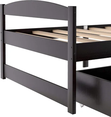 Vista 7 de Harper & Bright Designs Sofá cama individual con cajones de almacenamiento, cama capitanes de madera maciza, tamaño individual, sofá cama, base