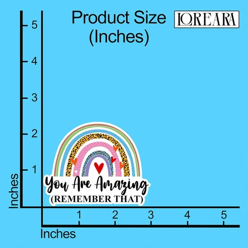 Vista 4 de (3 unidades) You are Amazing Remember That, calcomanía inspiradora de arco iris, calcomanías motivacionales para decorar calcomanías de vinilo