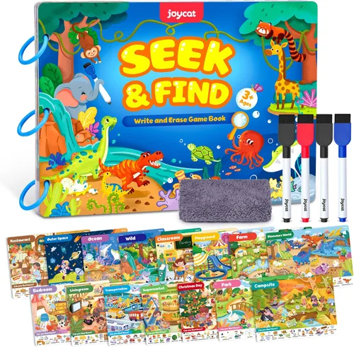 Vista 12 de JoyCat Actividades de Aprendizaje Preescolar 48 Páginas Reutilizables, Práctica de Escritura a Mano para Niños Pequeños, Libros de Trabajo