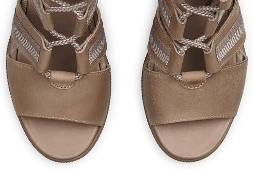 Vista 4 de Sorel Joanie II - Sandalias de tacón de cuña con correa de encaje para mujer, Camel marrón