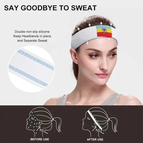 Vista 5 de Flag of Montería Headband Hairband Non-Slip Turban Fashion Sports Sweat-Absorbing Headband Hair Accessories