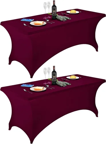 Vista 69 de FORLIFE - Funda de mesa de elastano, mantel ajustado de 4 pies para mesas rectangulares, funda elástica para patio, universal para bodas, banquetes