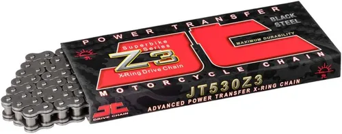 Vista 8 de JT Chain JTC530Z3GS104RL (serie 530) oro 104 eslabones cadena de anillo en X súper resistente con enlace de conexión