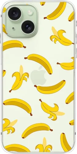 Vista 5 de Blingy's Funda para iPhone 15, divertido estilo plátano, lindo patrón de frutas tropicales, diseño de dibujos animados, funda protectora