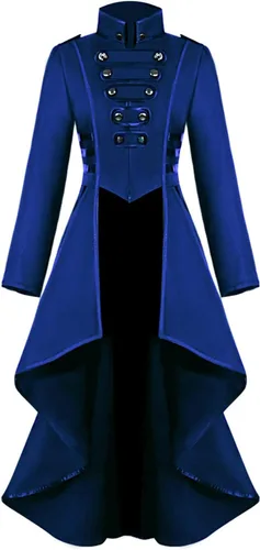 Vista 7 de SIAEAMRG Renaissance Steampunk Tailcoat Halloween Costumes for Women, Victorian Medieval Pirate Vampire Gothic Jackets