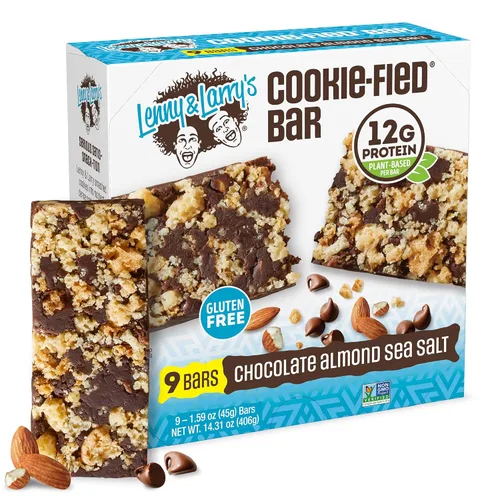 Vista 4 de Lenny & Larry’s Paquete de Variedad de Barras de Proteínas con Sabor a Galleta – 4 Sabores – 8 x 45 g de Barras de Proteínas Veganas – Snacks Altos