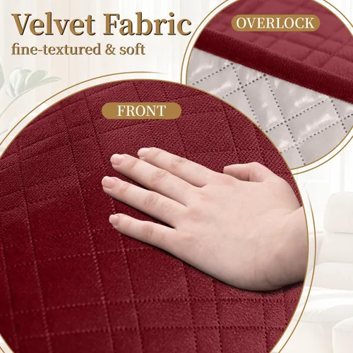 Vista 6 de Funda de terciopelo 100% impermeable para perros, funda lavable para sofá de 3 plazas, apta para mascotas, protector de muebles antideslizante