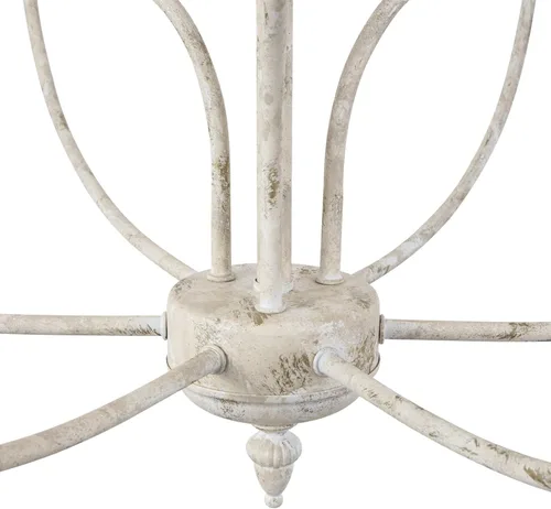 Vista 6 de Maxax Candelabro de Campo Francés, Candelabro de Granja Blanco Antiguo de 2 Niveles y 9 Luces, Accesorios de Lámpara Colgante de Vela Rústica de 31