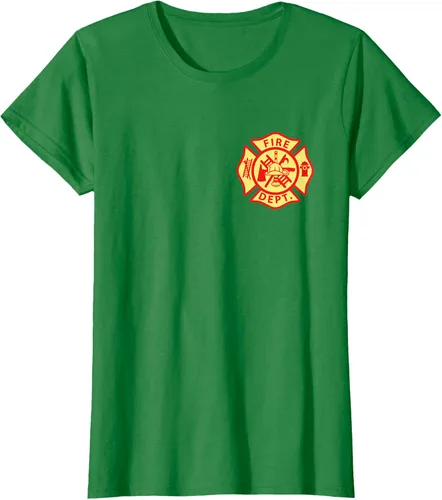 Vista 30 de Camiseta con logotipo de bomberos con símbolo de bombero, Negro