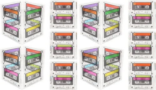 Vista 10 de Yardwe Paquete de 5 cajas de cinta de casete para fiesta, cajas de dulces retro de los años 80 para decoración de mesa de cumpleaños, 5.03 x 4.84 x