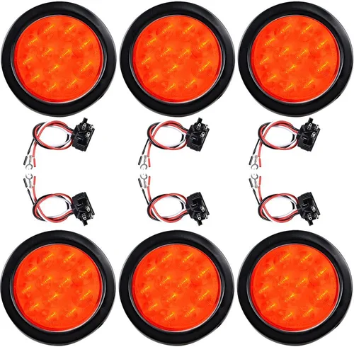 Vista 58 de Kit de tapones de cableado con cubierta de hule para luz trasera LED redonda de 4", 12 ledes, para RV, camioneta