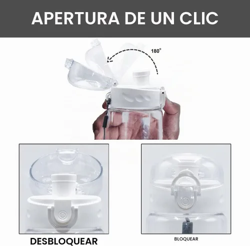 Vista 6 de Tritan - Botella de agua transparente de 24 onzas, sin marcas, sin BPA, botella de agua deportiva de 24 onzas, a prueba de fugas, reutilizable