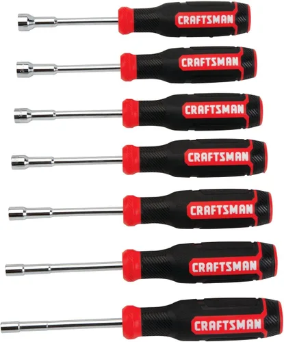 Vista 4 de CRAFTSMAN Juego de destornilladores de tuercas 7 PC Dual Metric SAE, puntas magnéticas, agarre cómodo (CMHT65146)