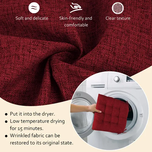 Vista 4 de ELFJOY Cojín extragrande para silla mecedora, de lino grueso, para respaldo y asiento, juego de 2 piezas con lazos