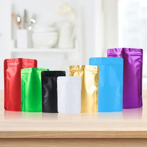 Vista 6 de 100 paquetes de bolsas de mylar a prueba de olores resellables, bolsas de pie negras con sello de aluminio para embalaje, 3.9×5.9 pulgadas