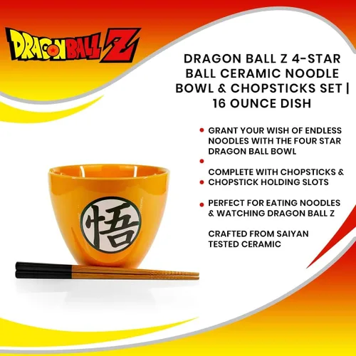 Vista 7 de Toynk Dragon Ball Z - Juego de cuencos y palillos de cerámica, 16 onzas, temática oficial de Goku, coleccionable, apto para lavavajillas