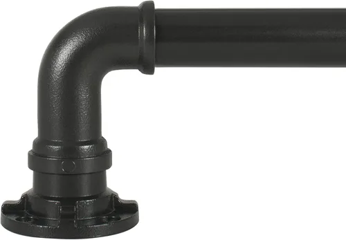 Vista 7 de Conjunto de barra de cortina telescópica industrial Decopolitan, 18-36 pulgadas, negro