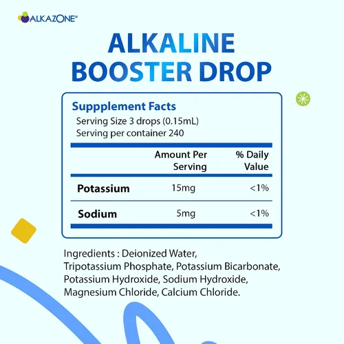 Vista 2 de Alkazone Haz tu propia agua alcalina 1 paquete hace 20 galones Gota de refuerzo alcalina Paquete de 3 unidades de 1.25 onzas