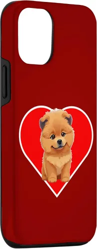 Vista 3 de iPhone 15 Cute Happy Chow Puppy Dog Cartoon Dog to Fall in Love Case