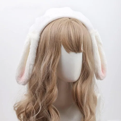 Vista 2 de Gorro de lana de Lolita con diseño de conejo de dibujos animados para adolescentes y niñas