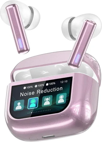 Vista 3 de ZIUTY Auriculares inalámbricos Bluetooth, auriculares con pantalla táctil, modo de transparencia con cancelación de ruido ANC ENC, graves profundos