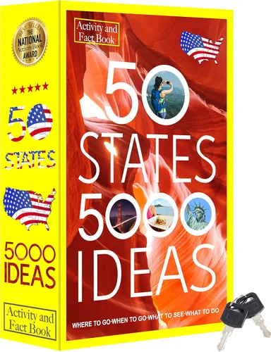 Vista 28 de Caja fuerte con diseño de páginas reales de 50 estados con cerradura de combinación, cajas de seguridad para guardar libros para artículos