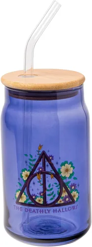 Vista 35 de Silver Buffalo Disney Alice in Wonderland Tarro de vidrio con tapa de bambú y pajita de vidrio, 16 onzas