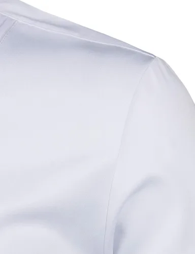 Vista 4 de Zeroyaa - Camisas de esmoquin de manga larga para hombre, calce ajustado
