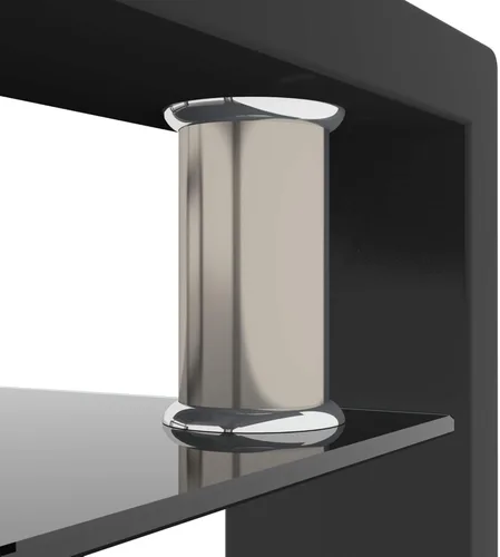 Vista 6 de Mesa de centro de vidrio templado para muebles de sala de estar (todo negro)