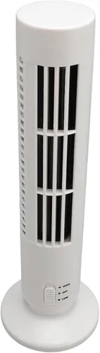 Vista 6 de Tower Fan Portable Fan Table USB Bladeless Quiet Cooling [Brand] Compact Tower Design 2 Speeds for Home Bedroom Desktop Side Table (White)