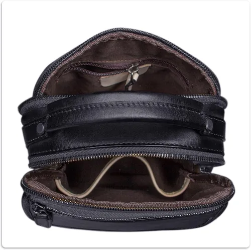 Vista 7 de IVTG Bolso de mensajero de cuero genuino para hombre, bolso bandolera bandolera para trabajo, negocios