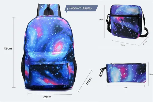 Vista 2 de SAZAO Mochila unisex para niños, diseño gráfico Cristiano Ronaldo, mochila ligera de viaje, mochila escolar, bolsa de hombro, estuche para lápices