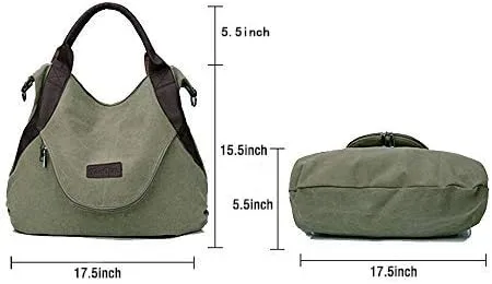 Vista 3 de xiaoxiongmao - Bolsos de lona de cuero para mujer, con bolsillo grande, estilo casual