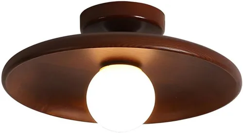 Vista 3 de Lámpara de techo poco profunda con forma de platillo de madera cerca de la lámpara de techo Simplicity Luz de montaje semiempotrado con bombilla G9