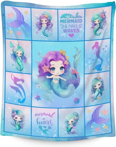 Vista 20 de Manta de cola de sirena, suave, mullida y cálida, manta pequeña de 30 x 40 pulgadas para sofá, oficina, colorida y bonita, regalos para niñas
