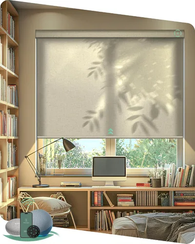 Vista 19 de Muestras de tela multicolor de persianas motorizadas Yoolax Light Filtering, Room Darkening, Sheer, Multicolor Fabric Swatches, Preview