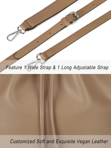 Vista 5 de AFKOMST Bolsos y monederos para mujer con cordón y bolsos de hombro con 2 correas desmontables