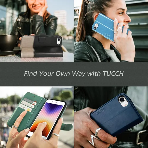 Vista 9 de TUCCH - Funda tipo cartera compatible con iPhone 8
