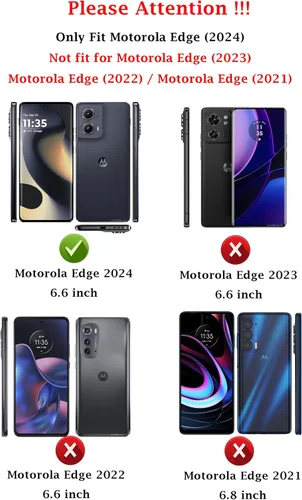 Vista 2 de Funda para Motorola Edge 2024 con cubierta deslizante para cámara, protector de pantalla HD [prueba de caídas de grado militar] Soporte de anillo