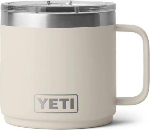 Vista 23 de YETI Rambler - Taza apilable con forro de cerámica, de 14 onzas, aislada al vacío, de acero inoxidable con tapa MagSlider, color negro