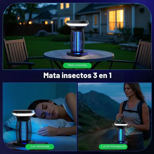 Vista 6 de OnBeam Exterminador solar del insecto al aire libre, 4200V asesino Negro tranquilo